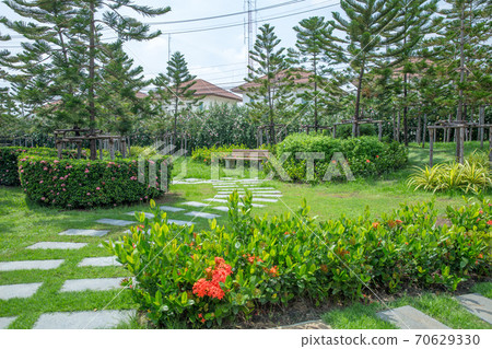 Stone walkway in the garden in bangkok thailand 70629330