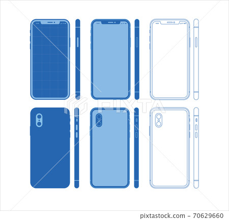 Blueprint Mobile Phone Wireframe App Template Blue Blueprint Mobile Phone Wireframe App Template Blue 70629660