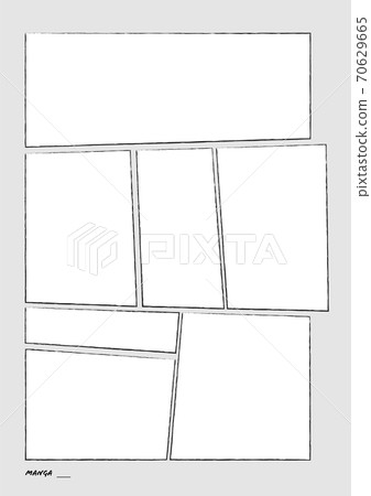 Manga Storyboard Layout Comic Book Template Grey 70629665