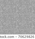 Doodle freehand drawing on grey background. Seamless pattern. 70629826