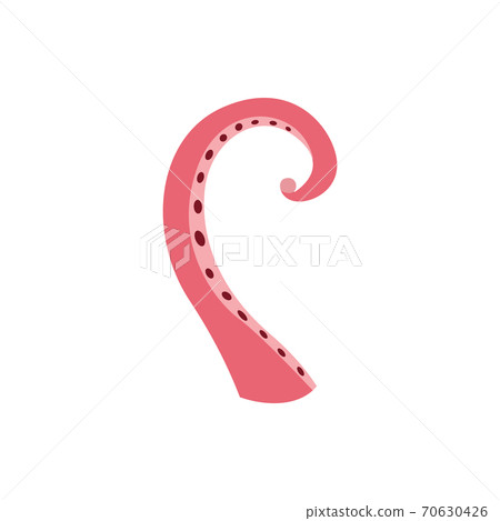 Octopus pink palp or sucker-bearing arms flat vector illustration isolated. 70630426
