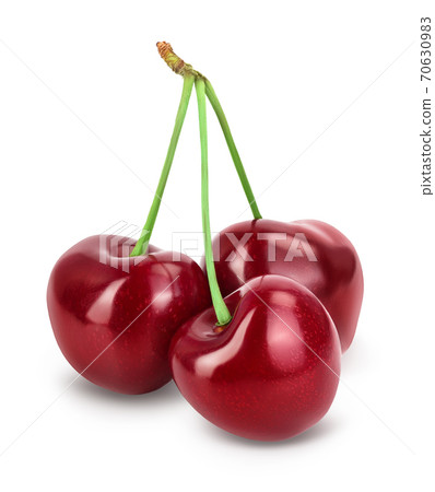 red sweet cherry isolated on white background with clipping path and full depth of field red sweet cherry isolated on white background with clipping path and full depth of field 70630983
