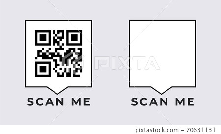 Scan qr mobile banner. Empty and filled scope digital code with technology of identifying goods online. Scan qr mobile banner. Empty and filled scope digital code with technology of identifying goods online. 70631131