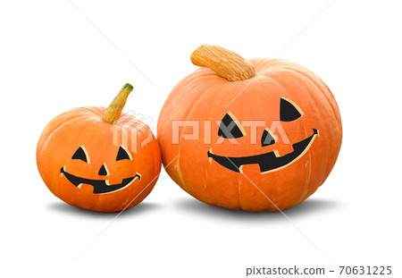 Halloween Pumpkin, funny Jack O'Lantern isolated on white background Halloween Pumpkin, funny Jack O'Lantern isolated on white background 70631225