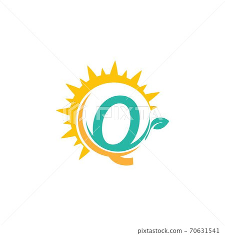 Letter Q icon logo with leaf combined with sunshine design Letter Q icon logo with leaf combined with sunshine design 70631541