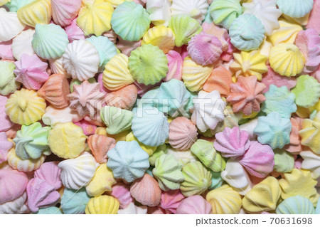 multicolored marshmallow close-up for the entire frame 70631698