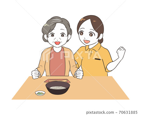 老婦吃粥,女性保姆 老婦吃粥,女性保姆 70631885