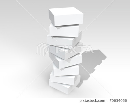 Illustration of stacked white cubes 70634066