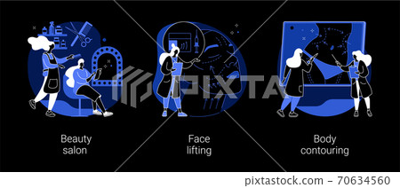 Aesthetic services abstract concept vector illustrations. Aesthetic services abstract concept vector illustrations. 70634560