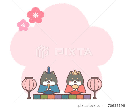 Hina doll black shiba inu plum frame Hina doll black shiba inu plum frame 70635196