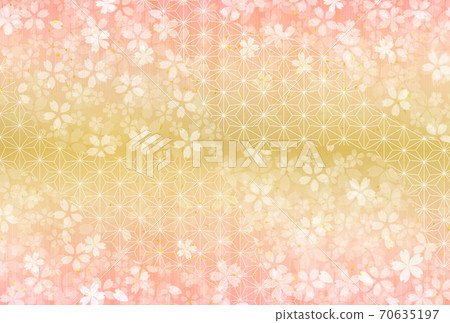 Cherry blossom Japanese pattern New Year's card background Cherry blossom Japanese pattern New Year's card background 70635197