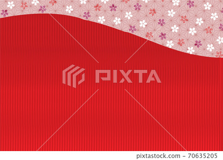 Cherry blossom Japanese pattern New Year's card background 70635205