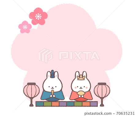 Hina doll rabbit plum frame 70635231