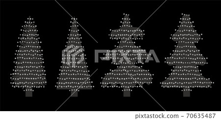 聖誕樹_illumination_monochrome_4種類型_3 聖誕樹_illumination_monochrome_4種類型_3 70635487