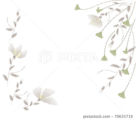 Wildflower white flowers and green quiet frame 70635719