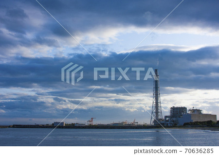 Blue Sky and Shinsendai Thermal Power Station 70636285