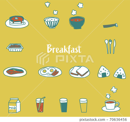Hand-drawn illustration of loose Japanese breakfast Hand-drawn illustration of loose Japanese breakfast 70636456