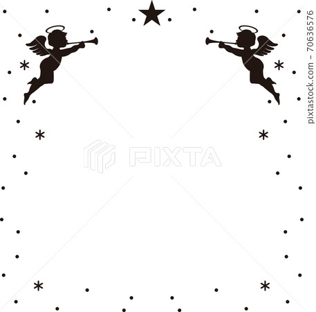 聖誕天使框架插圖素材 70636576