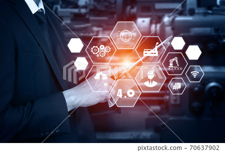 Industry 4.0 technology concept - Smart factory for fourth industrial revolution 70637902