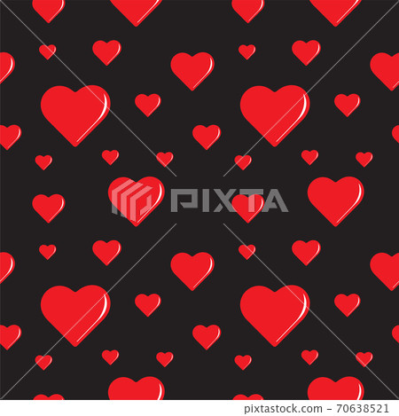 Seamless pattern with Red heart shape, love... - Stock Illustration ...