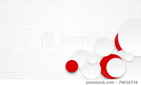 Large and small round objects on a white background with round debossing of random size [16: 9] 70638739