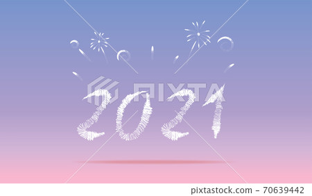new year 2021 vecter with firework on gradient pink to violet color background,Holiday celebration concept. new year 2021 vecter with firework on gradient pink to violet color background,Holiday celebration concept. 70639442