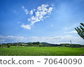 Countryside scenery with blue ears of rice 70640090