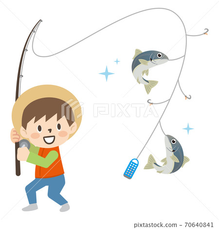 男孩釣魚生鏽 70640841