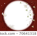 Frame with white flowers, red Frame with white flowers, red 70641318