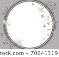 Frame with white flowers, gray Frame with white flowers, gray 70641319