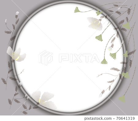 框架與白花,灰色 框架與白花,灰色 70641319