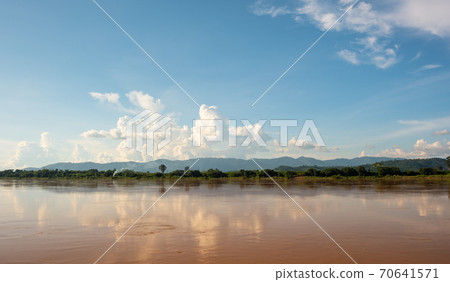 The sky has clouds and the Mekong River. The sky has clouds and the Mekong River. 70641571