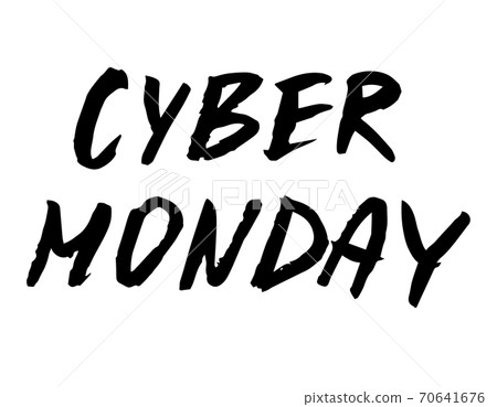 Cyber Monday hand drawn lettering sign. Vector. For design advertising, posters, banners, cards .online shopping sale, discounts. 70641676