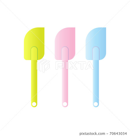 Scrapers spatula vector illustration isoalted on white background. Soft color. Pastel Blue, Green and pink. 32/35 Scrapers spatula vector illustration isoalted on white background. Soft color. Pastel Blue, Green and pink. 32/35 70643034