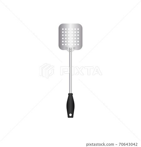 Spatula utensil vector illustration isoalted on white background. Metal tool for cooking with heat resistant handle. Suitable for 3d Realistic Mockup. 25/35 70643042