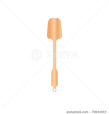 Wooden spoon vector illustration isoalted on white background. Natural wood material tableware. Suitable for Realistic 3d Mockup. 24/35 70643043