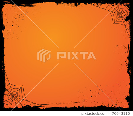 The vector medium rectangle banner size Halloween gradient orange template background with black layer border, moon, bat, pumpkin The vector medium rectangle banner size Halloween gradient orange template background with black layer border, moon, bat, pumpkin 70643110