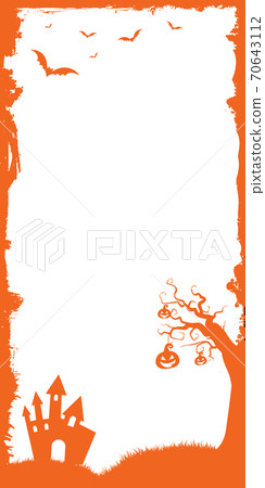 The vector Halloween web banner vertical half page ad size template background with bats, pumpkin and castle house The vector Halloween web banner vertical half page ad size template background with bats, pumpkin and castle house 70643112