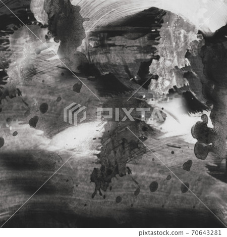 Abstract black ink painting on grunge paper .Texture or background 70643281