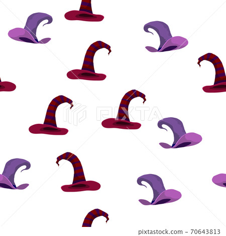 Witch Magic Hat Seamless Pattern Background.... - Stock Illustration ...