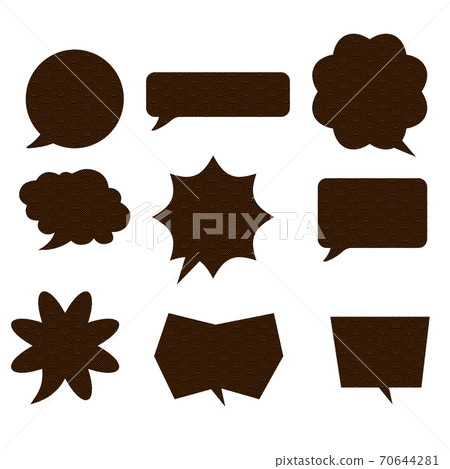 Illustration material: Shark Komon pattern Edo Komon pattern Cartoon comic speech bubble illustration set 9 types Vector data Illustration material: Shark Komon pattern Edo Komon pattern Cartoon comic speech bubble illustration set 9 types Vector data 70644281
