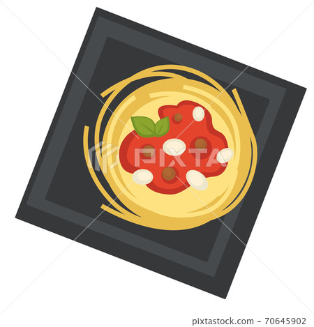 Italian cuisine, pasta with tomato sauce and basil Italian cuisine, pasta with tomato sauce and basil 70645902