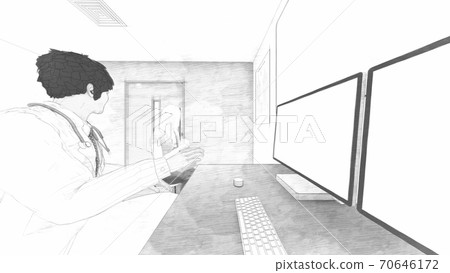 Hospital examination room with people, female male doctor, no nurse, illustration 11 70646172