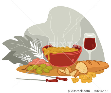 Served table in restaurant or home, soup and wine Served table in restaurant or home, soup and wine 70646538