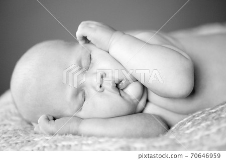 black white. sleeping newborn baby black white. sleeping newborn baby 70646959