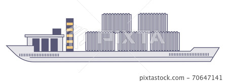 Shipping boat with cargo and freight, logistic services 70647141