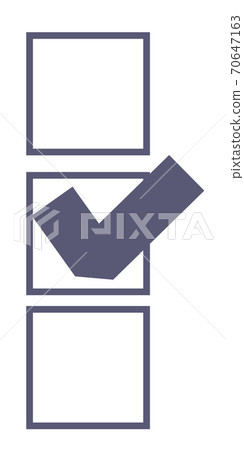 Check mark with boxes and tick, done list 70647163