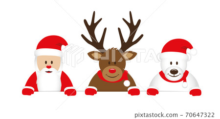 cute reindeer santa claus and icebear cartoon for christmas cute reindeer santa claus and icebear cartoon for christmas 70647322
