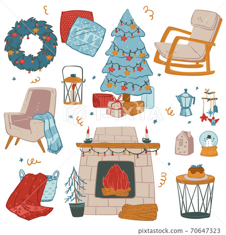Xmas decorations for Christmas winter holidays celebration at home 70647323