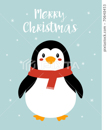 christmas card with cute penguin, vector illustration christmas card with cute penguin, vector illustration 70648453